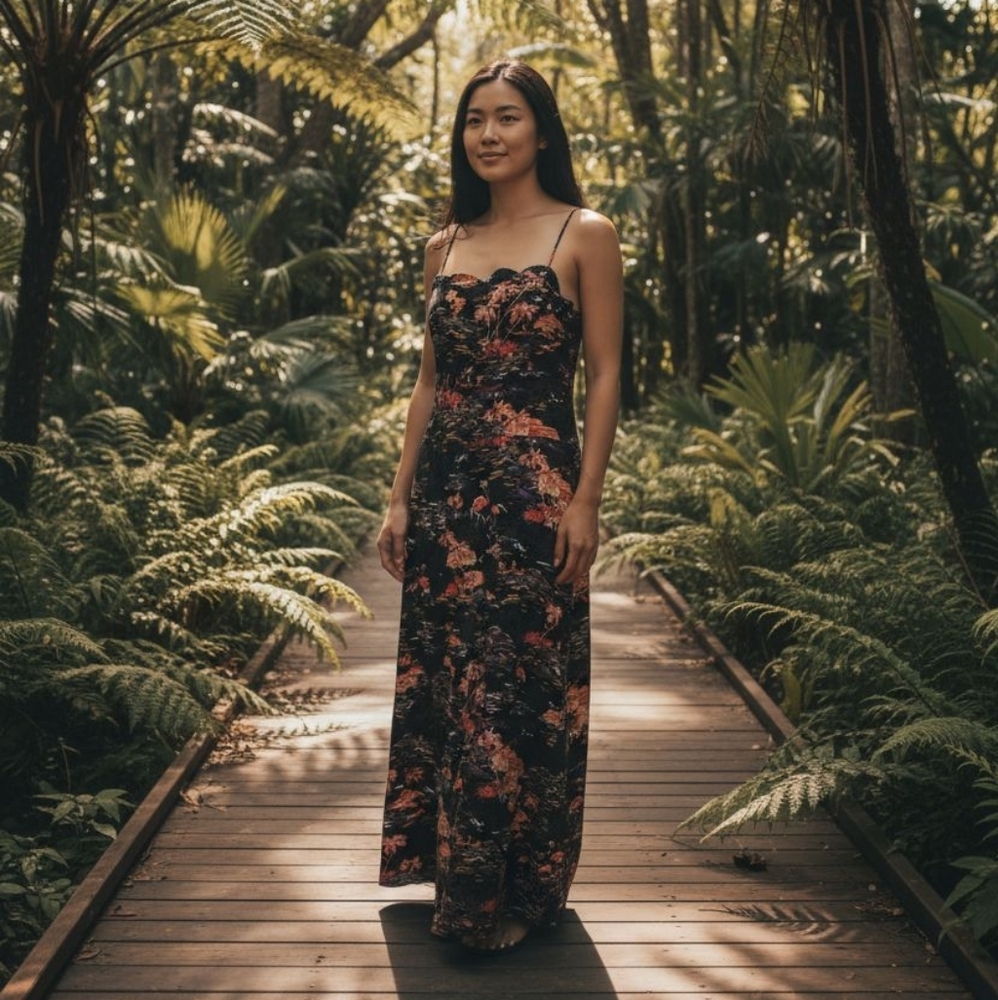 Free People Strapless Tropical Island Black Floral Dress - Picture 5 of 13